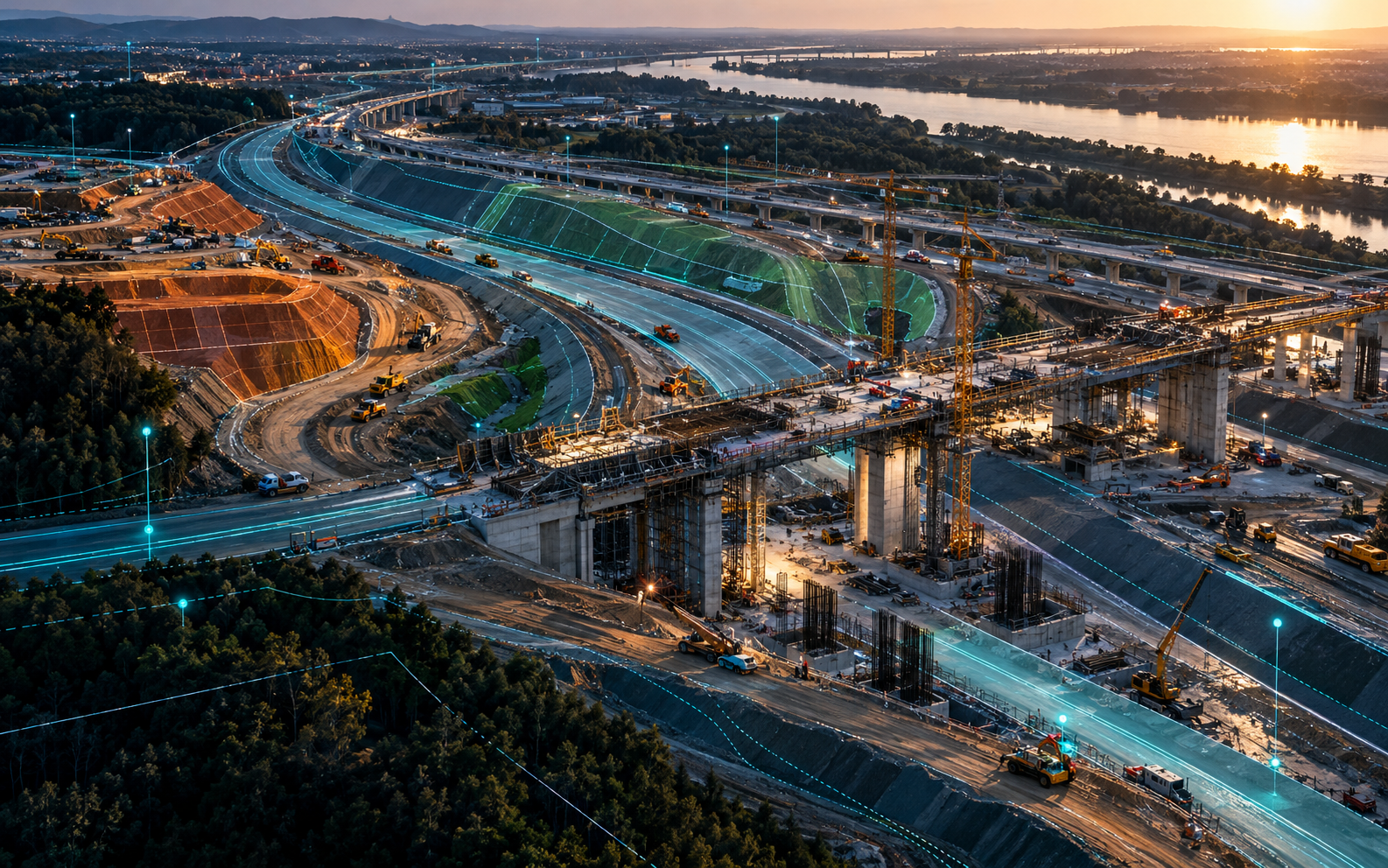 Proyecto vial y de infraestructura monitoreado con información geoespacial